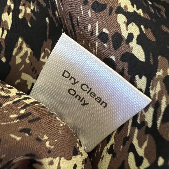 Parker Womens Silk Mini Dress Brown Black Abstract Snakeskin size Medium - Picture 12 of 14
